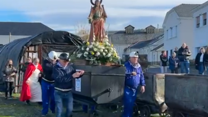 Procesión de Santa Bárbara en Fabero de El Bierzo