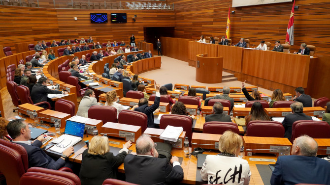 Leticia Pérez |  ICAL. Vista general del hemiciclo durante la sesión plenaria en las Cortes de Castilla y León donde se debate la proposición no de ley sobre la tauromaquia.